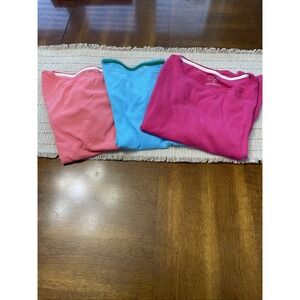 Lot Of 3 Talbotts 3/4 Sleeve Boatneck MP 100% Pima Cotton